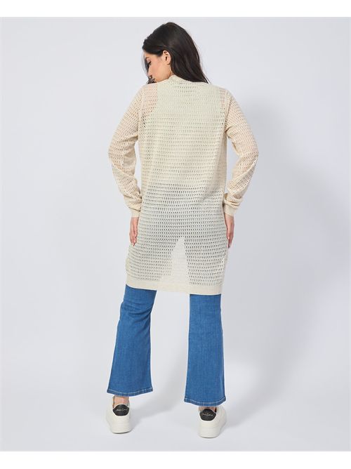 Cardigan lungo Yes Zee traforato in misto lino YES ZEE | M439-HF000245